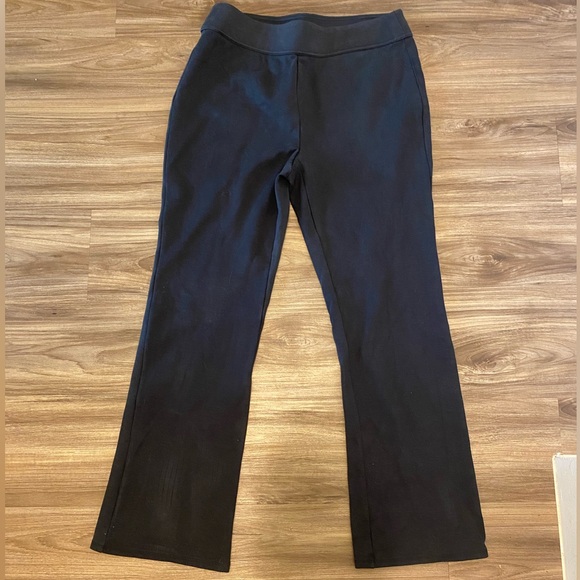 Soft Surroundings Perfect Ponte Black Boot Cut Pull On Pants - Picture 2 of 8